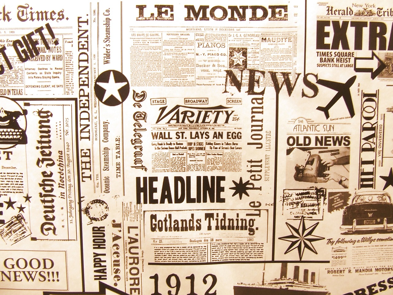 Collage copertine di giornale