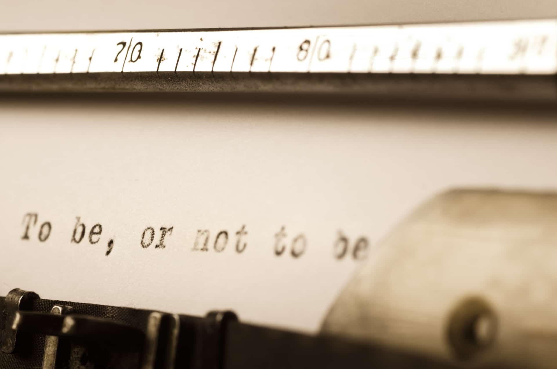 Foglio macchina da scrivere Essere o non essere