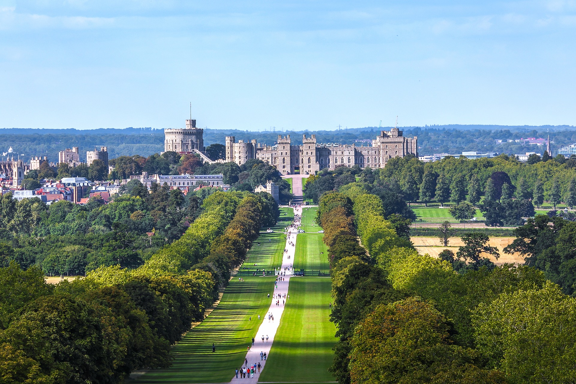 Giardini di fronte al castello di Windsor