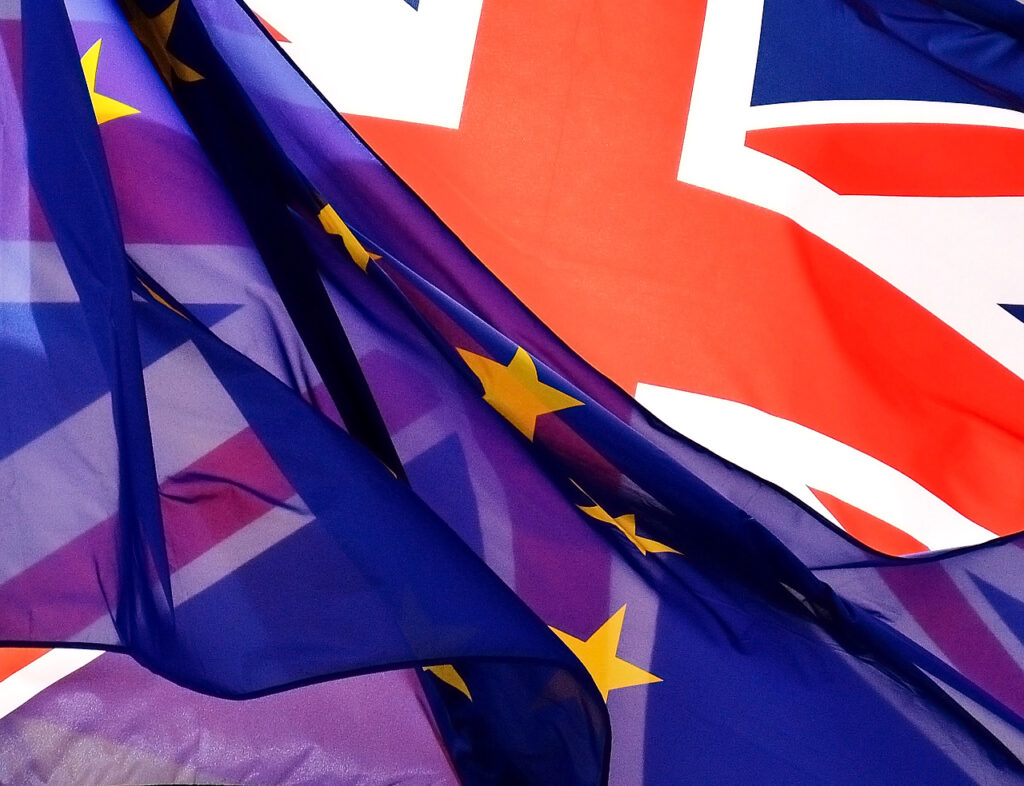 Bandiera UE e Gran Bretagna