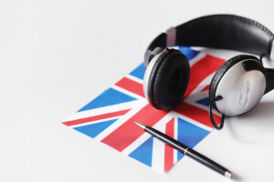 cuffie con bandiera inglese