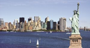 New York Stati Uniti con statua della libertà