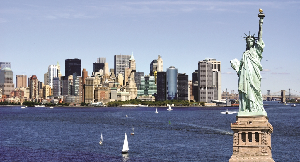 New York Stati Uniti con statua della libertà