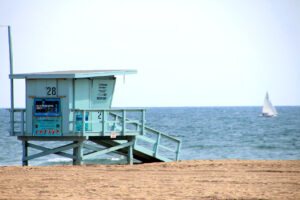 Cabina lifeguarding a Santa Monica