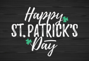 Grafica con scritta Happy St. Patrick Day