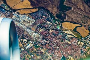 vista della città dall'aereo