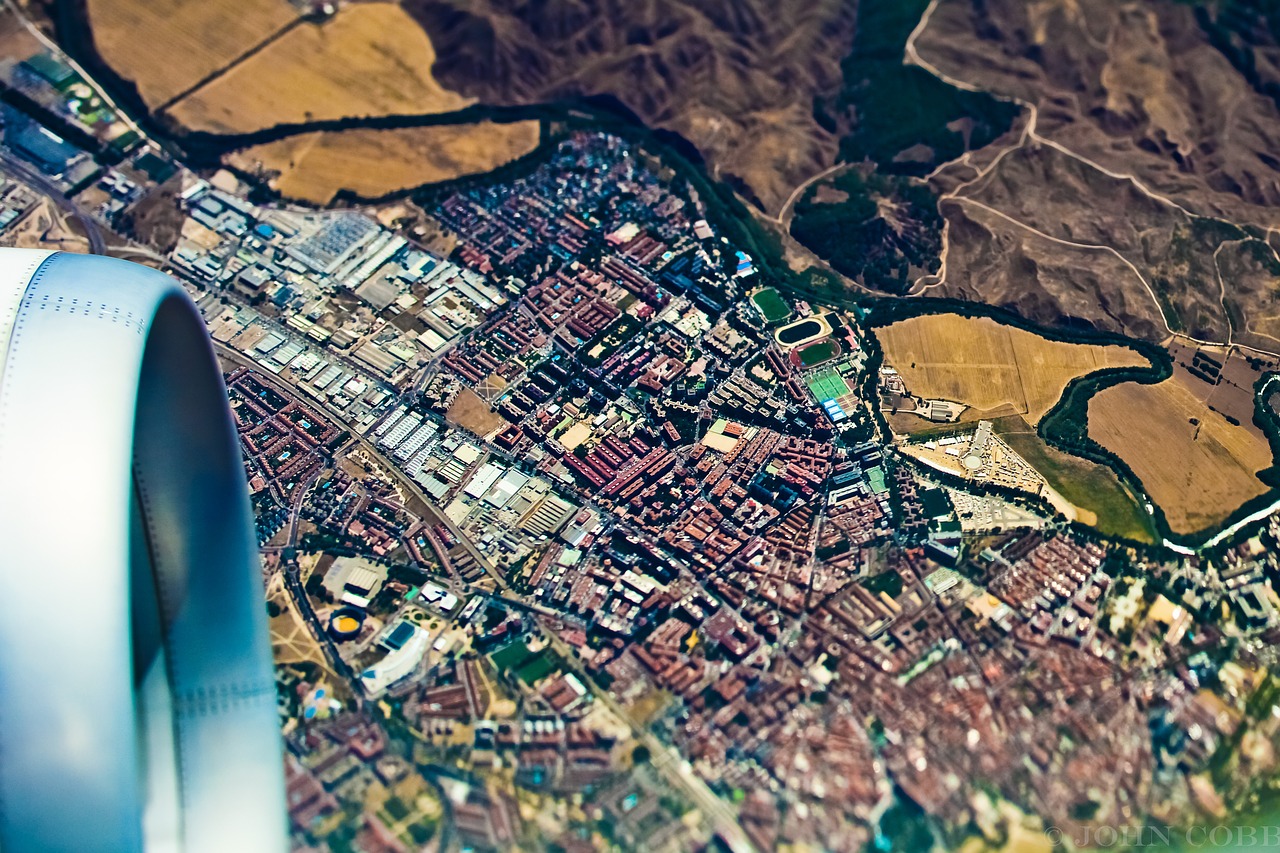 vista della città dall'aereo