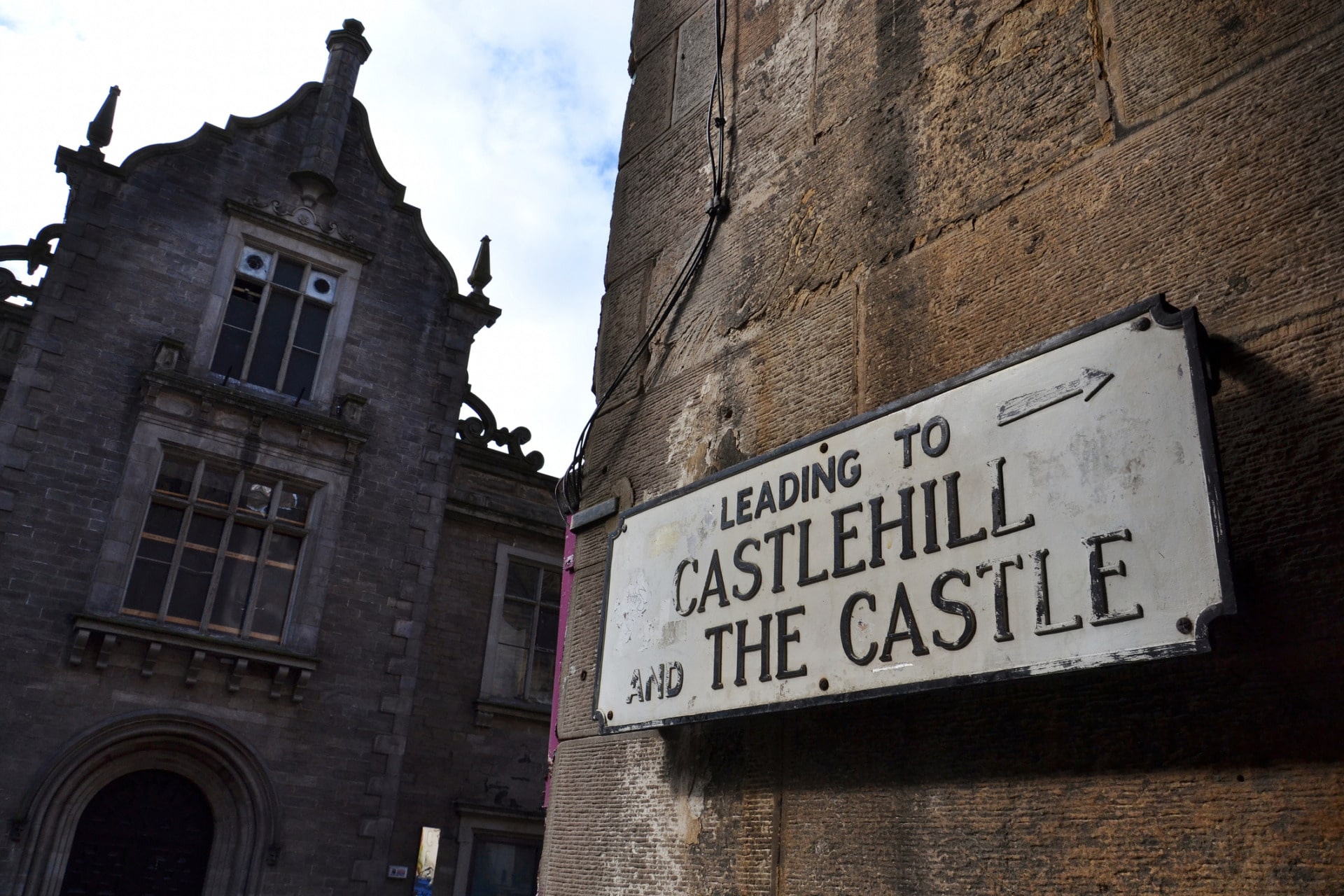 Castehill e il Castello di Edimburgo segnaletica