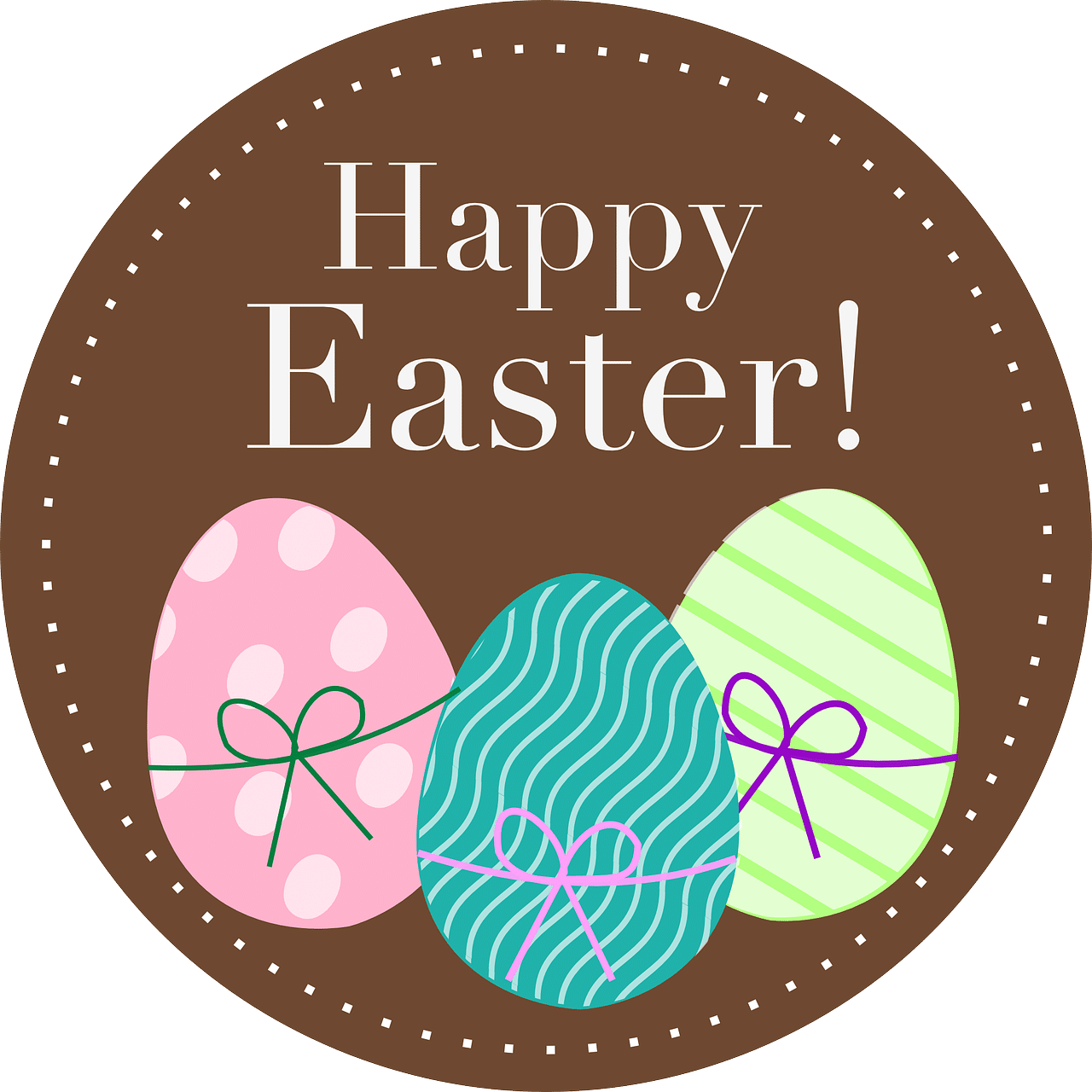 Illustrazione pasqua con tre uova colorate