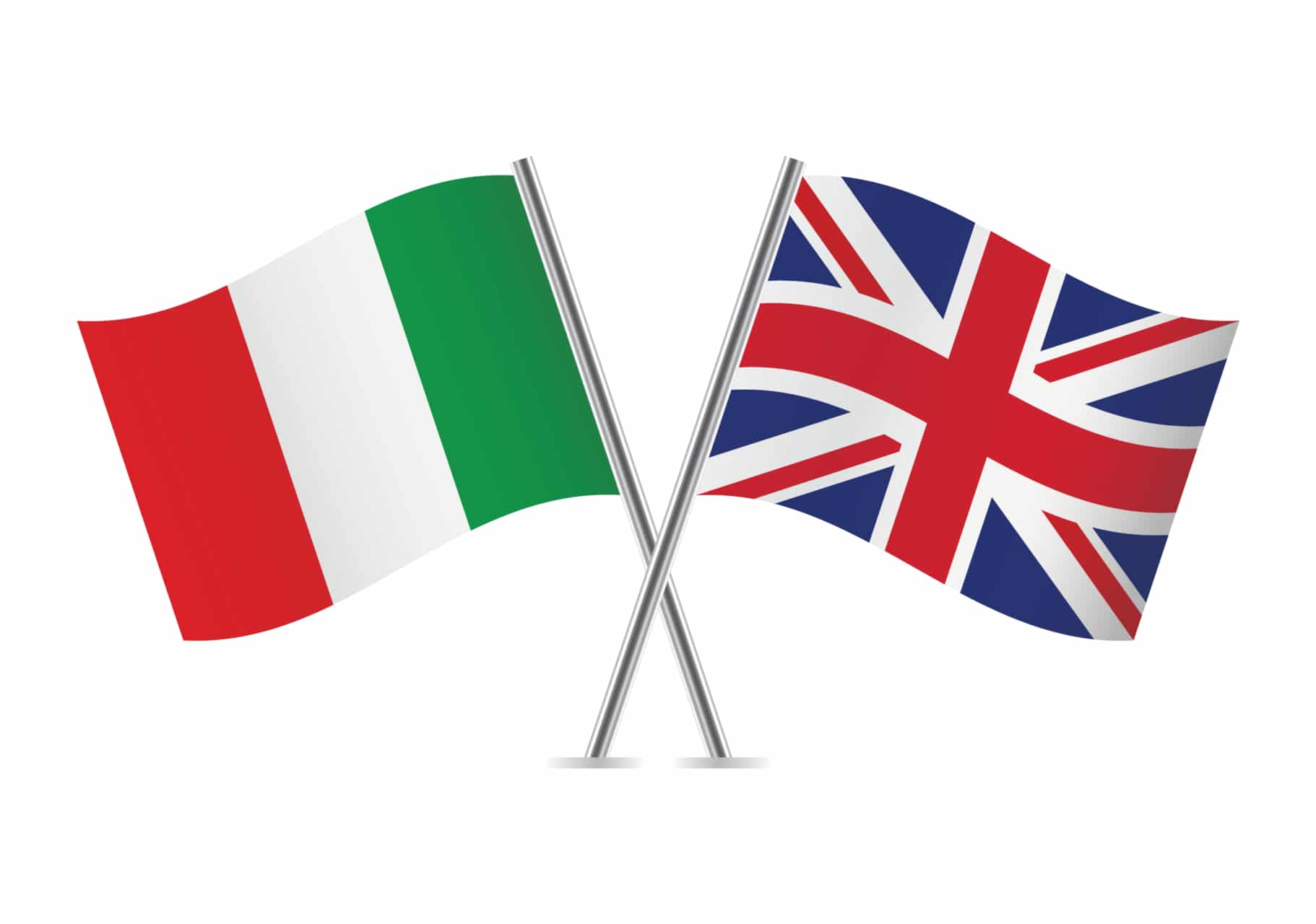 Bandiere Italia e Inghilterra